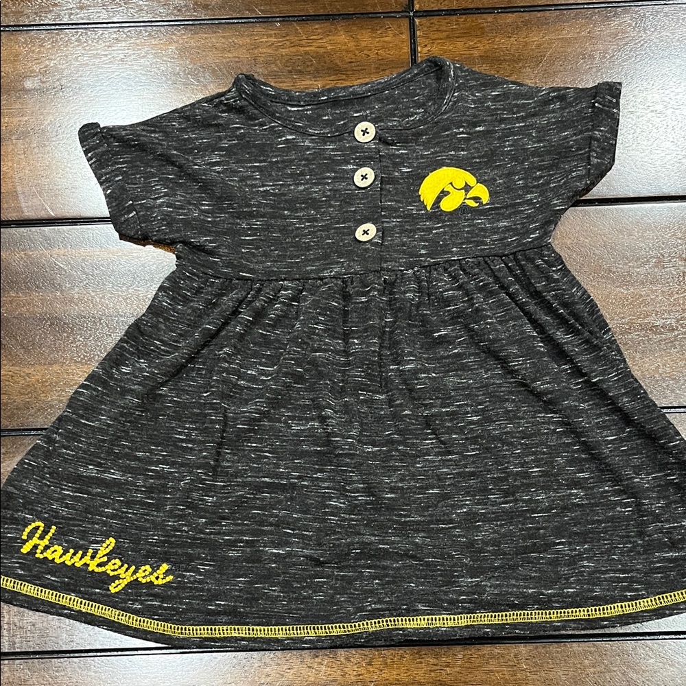 Black and Yellow Hawkeyes Toddler Dress 2T